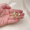 Oro Laminado Huggie Hoop, Gold Filled Style Butterfly Design, Polished, Golden Finish, 02.213.0577.25