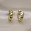 Oro Laminado Huggie Hoop, Gold Filled Style Butterfly Design, Polished, Golden Finish, 02.213.0577.25