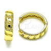 Oro Laminado Huggie Hoop, Gold Filled Style Butterfly Design, Polished, Golden Finish, 02.213.0577.25