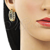 Oro Laminado Huggie Hoop, Gold Filled Style Butterfly Design, Polished, Golden Finish, 02.213.0578.25