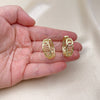 Oro Laminado Huggie Hoop, Gold Filled Style Butterfly Design, Polished, Golden Finish, 02.213.0578.25