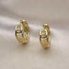 Oro Laminado Huggie Hoop, Gold Filled Style Butterfly Design, Polished, Golden Finish, 02.213.0578.25