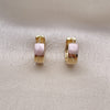 Oro Laminado Huggie Hoop, Gold Filled Style Polished, Tricolor, 02.213.0579.15