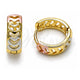 Oro Laminado Huggie Hoop, Gold Filled Style Heart Design, Polished, Tricolor, 02.213.0585.14