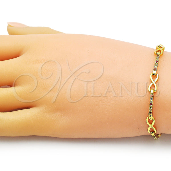 Gold Filled Bracelet — Fancy Bracelet Hugs and Kisses and Infinite Design — alternate product view — SKU 154198 | Oro Laminado brazalete — elegante Bracelet Hugs and Kisses and Infinite diseño — SKU 154198