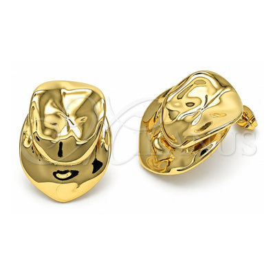 Oro Laminado Stud Earring, Gold Filled Style Polished, Golden Finish, 02.341.0163