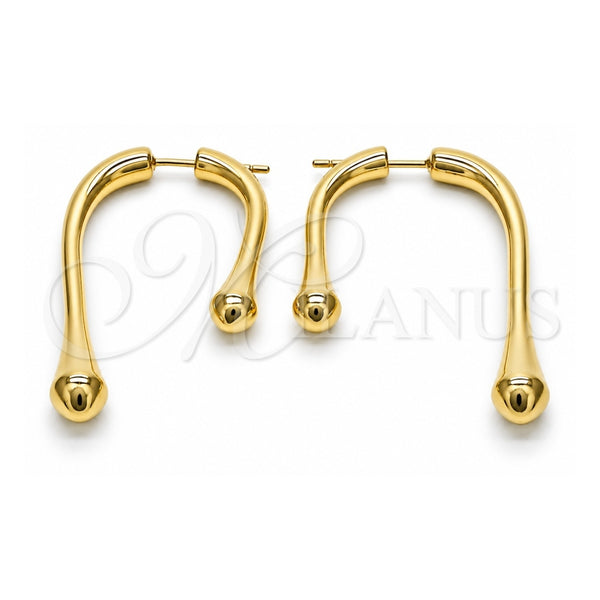 Oro Laminado Stud Earring, Gold Filled Style Polished, Golden Finish, 02.195.0232