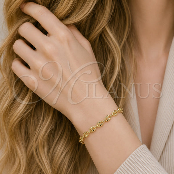 Gold Filled Bracelet — Fancy Bracelet Puff Mariner Design Polished 03. Thickness — alternate product view — SKU 154209 | Oro Laminado brazalete — elegante Bracelet Puff Mariner diseño pulido 03. Thickness — SKU 154209