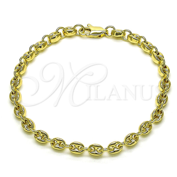 Gold Filled Bracelet — Fancy Bracelet Puff Mariner Design Polished 03. Thickness — main product view — SKU 154209 | Oro Laminado brazalete — elegante Bracelet Puff Mariner diseño pulido 03. Thickness — SKU 154209
