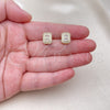 Gold Filled Ring — Stud Earring Baguette Design with White Micro Pave — alternate product view — SKU 154219 | Oro Laminado anillo — Stud Earring Baguette diseño with blanco Micro Pave — SKU 154219