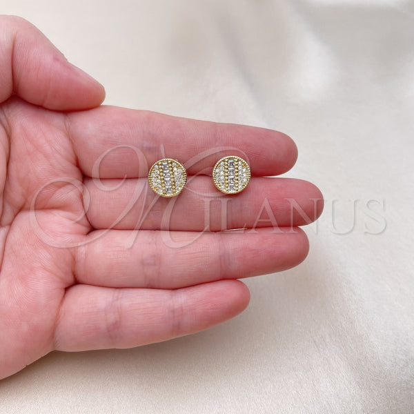 Gold Filled Ring — Stud Earring with White Micro Pave and White — alternate product view — SKU 154225 | Oro Laminado anillo — Stud Earring with blanco Micro Pave and blanco — SKU 154225