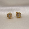 Gold Filled Ring — Stud Earring with White Micro Pave and White — alternate product view — SKU 154225 | Oro Laminado anillo — Stud Earring with blanco Micro Pave and blanco — SKU 154225