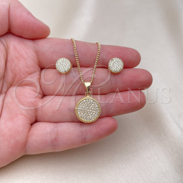 Gold Filled Ring — Earring and Pendant Adult Set with White Micro — alternate product view — SKU 154232 | Oro Laminado anillo — Earring and Pendant Adult Set with blanco Micro — SKU 154232