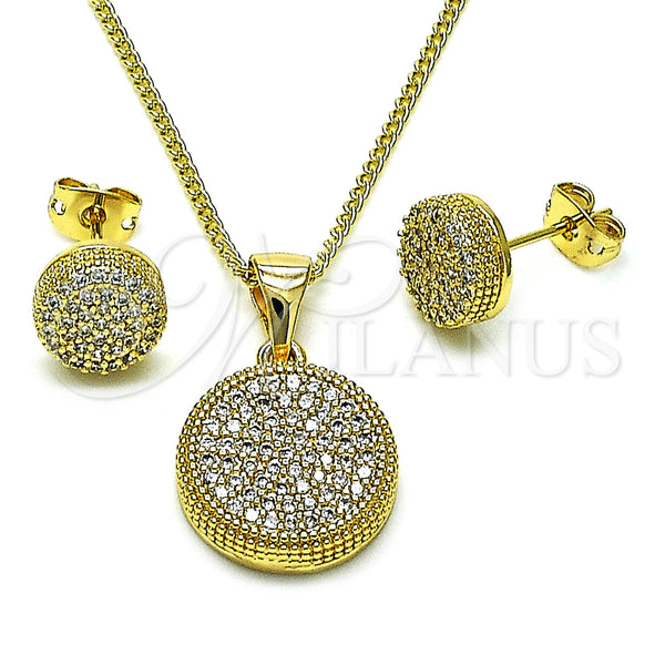 Gold Filled Ring — Earring and Pendant Adult Set with White Micro — main product view — SKU 154232 | Oro Laminado anillo — Earring and Pendant Adult Set with blanco Micro — SKU 154232