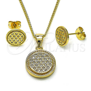 Gold Filled Ring — Earring and Pendant Adult Set with White Micro — main product view — SKU 154242 | Oro Laminado anillo — Earring and Pendant Adult Set with blanco Micro — SKU 154242