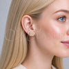 Oro Laminado Stud Earring, Gold Filled Style Baguette Design, with White Micro Pave and White Cubic Zirconia, Polished, Golden Finish, 02.342.0307