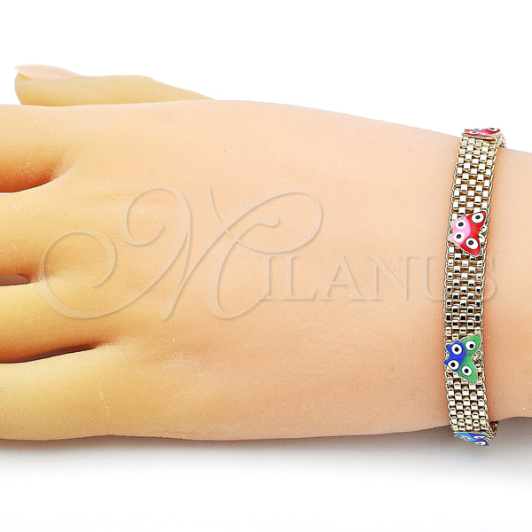 Gold Filled Bracelet — Fancy Bracelet Butterfly and Bismark Design Multicolor Enamel — alternate product view — SKU 154268 | Oro Laminado brazalete — elegante Bracelet Butterfly and Bismark diseño Multicolor Enamel — SKU 154268