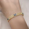 Oro Laminado Fancy Bracelet, Gold Filled Style Elephant and Bismark Design, Black Enamel Finish, Golden Finish, 03.331.0218.2.08 (08 MM Thickness, 8 Inches Length)