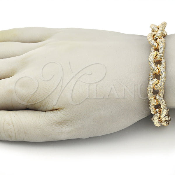 Gold Filled Bracelet — Fancy Bracelet Rolo Design Diamond Cutting 03. 13 — alternate product view — SKU 154279 | Oro Laminado brazalete — elegante Bracelet Rolo diseño Diamond Cutting 03. 13 — SKU 154279