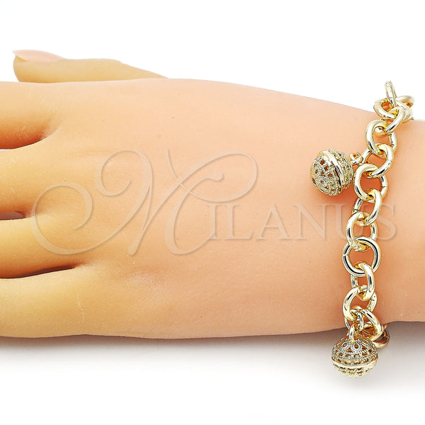 Gold Filled Bracelet — Charm Bracelet Rolo Design Polished 03. 10 MM — alternate product view — SKU 154281 | Oro Laminado brazalete — Charm Bracelet Rolo diseño pulido 03. 10 MM — SKU 154281