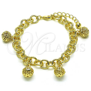 Gold Filled Bracelet — Charm Bracelet Rolo Design Polished 03. 10 MM — main product view — SKU 154281 | Oro Laminado brazalete — Charm Bracelet Rolo diseño pulido 03. 10 MM — SKU 154281