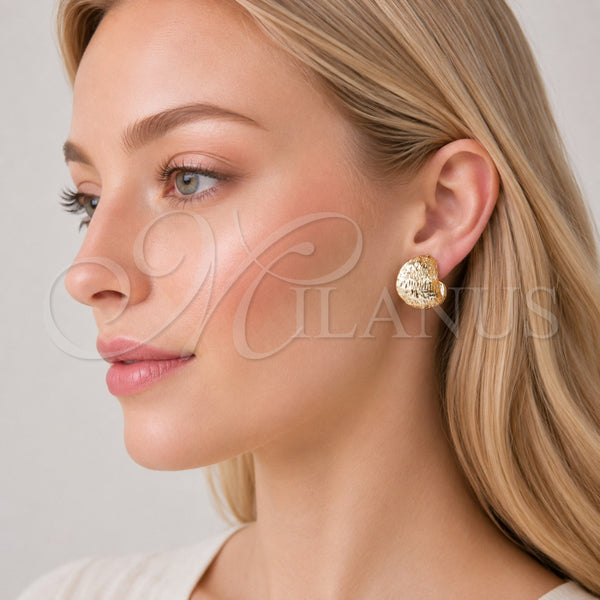 Gold Filled Hoop Earrings — Small Hoop Diamond Cutting 02. — alternate product view — SKU 154292 | Oro Laminado aretes de aro — Small Hoop Diamond Cutting 02. — SKU 154292