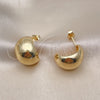 Oro Laminado Stud Earring, Gold Filled Style Polished, Golden Finish, 02.163.0242