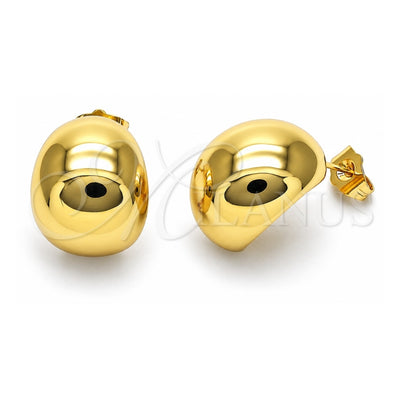 Oro Laminado Stud Earring, Gold Filled Style Polished, Golden Finish, 02.163.0242