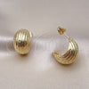 Oro Laminado Stud Earring, Gold Filled Style Polished, Golden Finish, 02.163.0244