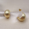 Oro Laminado Stud Earring, Gold Filled Style Polished, Golden Finish, 02.163.0244