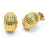 Oro Laminado Stud Earring, Gold Filled Style Polished, Golden Finish, 02.163.0244