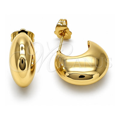 Oro Laminado Stud Earring, Gold Filled Style Polished, Golden Finish, 02.163.0246