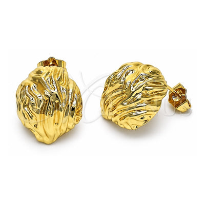 Oro Laminado Stud Earring, Gold Filled Style Polished, Golden Finish, 02.163.0248