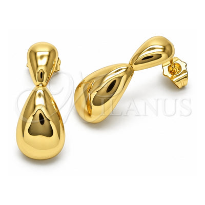 Oro Laminado Dangle Earring, Gold Filled Style Polished, Golden Finish, 02.163.0249