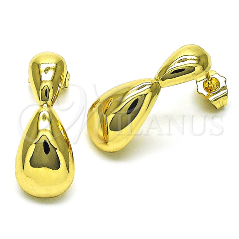 Oro Laminado Dangle Earring, Gold Filled Style Polished, Golden Finish, 02.163.0249