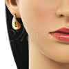 Oro Laminado Stud Earring, Gold Filled Style Teardrop Design, Polished, Golden Finish, 02.163.0250