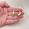 Oro Laminado Stud Earring, Gold Filled Style Teardrop Design, Polished, Golden Finish, 02.163.0250