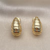 Oro Laminado Stud Earring, Gold Filled Style Teardrop Design, Polished, Golden Finish, 02.163.0251