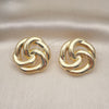 Oro Laminado Stud Earring, Gold Filled Style Polished, Golden Finish, 02.163.0252
