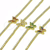 Oro Laminado Tennis Bracelet, Gold Filled Style Butterfly and Baguette Design, with White Cubic Zirconia, Polished, Golden Finish, 03.284.0040.08 (03 MM Thickness, 8 Inches Length)