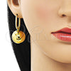 Oro Laminado Dangle Earring, Gold Filled Style Ball Design, Polished, Golden Finish, 02.368.0086