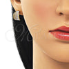 Oro Laminado Stud Earring, Gold Filled Style with Ivory Pearl, Polished, Golden Finish, 02.379.0078