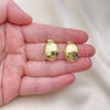 Oro Laminado Stud Earring, Gold Filled Style Polished, Golden Finish, 02.341.0166