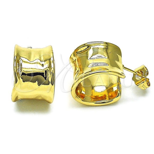 Oro Laminado Small Hoop, Gold Filled Style Chunky Design, Polished, Golden Finish, 02.163.0256.18