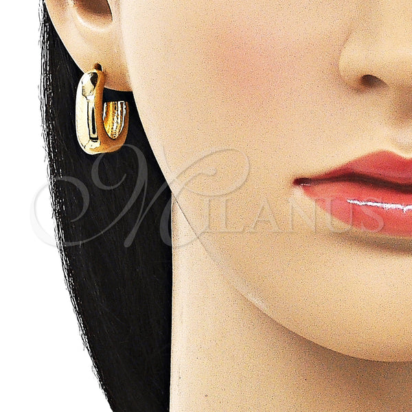 Gold Filled Hoop Earrings — Small Hoop Polished 02. — alternate product view — SKU 154352 | Oro Laminado aretes de aro — Small Hoop pulido 02. — SKU 154352