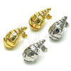 Oro Laminado Stud Earring, Gold Filled Style Teardrop and Hollow Design, Polished, Golden Finish, 02.163.0264