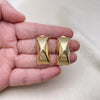 Oro Laminado Stud Earring, Gold Filled Style Polished, Golden Finish, 02.163.0265