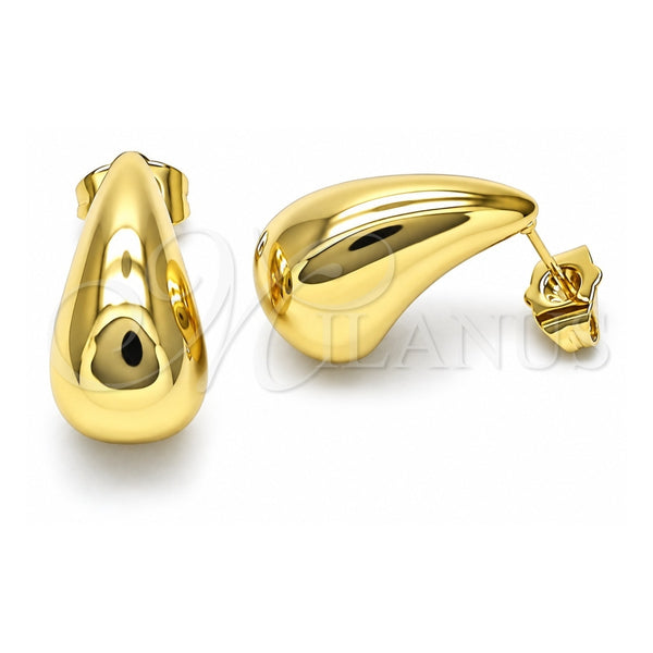 Oro Laminado Stud Earring, Gold Filled Style Polished, Golden Finish, 02.163.0267