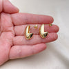 Oro Laminado Stud Earring, Gold Filled Style Polished, Golden Finish, 02.163.0268