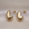 Oro Laminado Stud Earring, Gold Filled Style Polished, Golden Finish, 02.163.0268